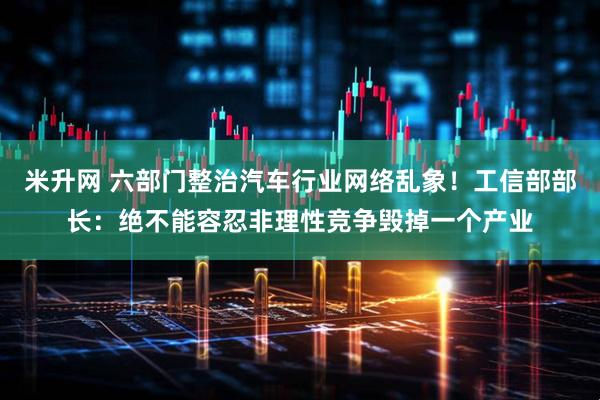 米升网 六部门整治汽车行业网络乱象！工信部部长：绝不能容忍非理性竞争毁掉一个产业