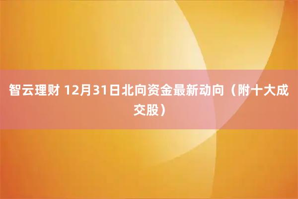 智云理财 12月31日北向资金最新动向（附十大成交股）